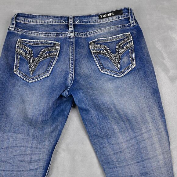 VIGOSS Jeans Womens S 7/8 L27 (32x26) Capri Heritage Blue Denim - Picture 7 of 11